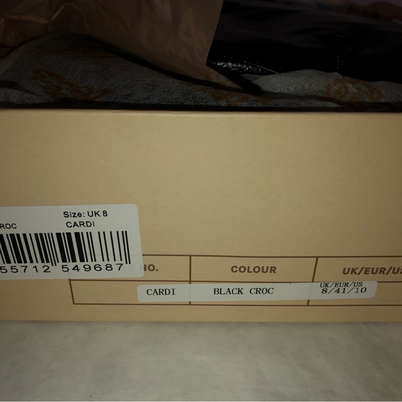 Public Desire Cardi Black Croc Boots New - Picture 5 of 5